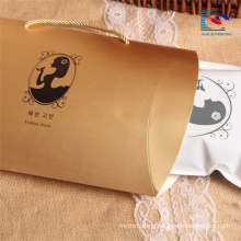 luxury golden pillow box for lady's silk stockings packaging